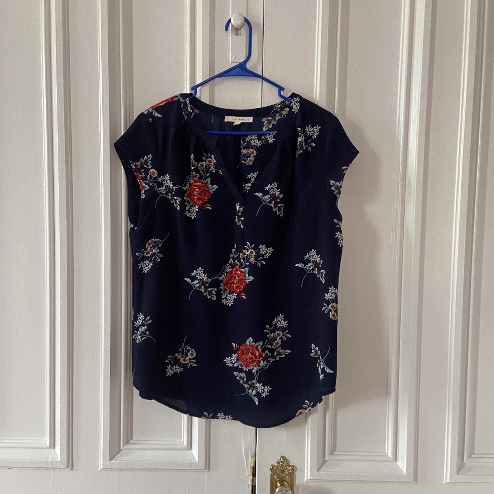 fun 2 fun Cap Sleeve Blouse Sz L